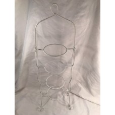 4 Tiered White Metal Cup And Saucer Holder Display Stand   323386263336